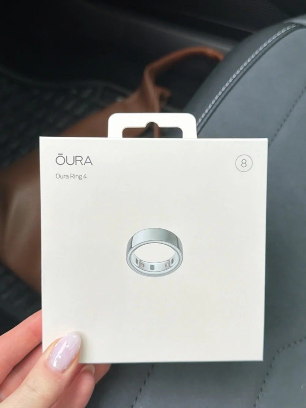 Oura Silver Ring 4 Packaging with Beige Backing